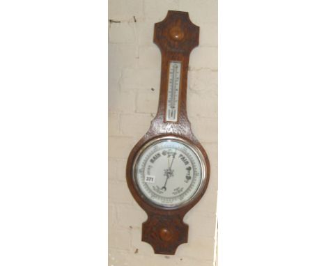 Oak 'banjo' barometer