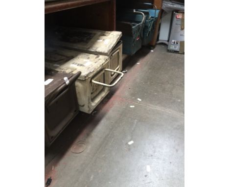 2 METAL TOOL BOXES AND 3 AMMO BOXES WITH TOOLS