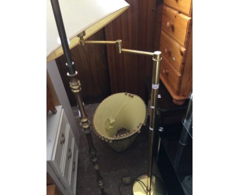 A MODERN LAMP AND A BRASS STANDARD LAMP