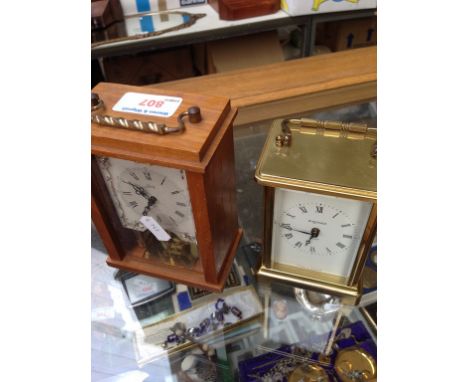 A SHATZ CARRIAGE CLOCK AND ANOTHER C