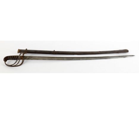 
	
		Militaria- Johnston Dublin 1854 pattern officer's sword, with scabbard, 103cm long overall. 
		
		Condition Report: 
		H