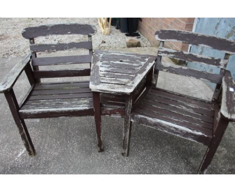 Wooden garden seat