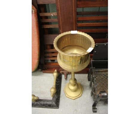 Brass pedestal planter
