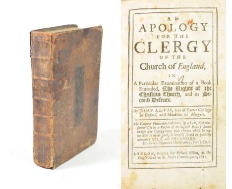 Lewis, John An Apology for the Clergy of the Church of England. Printed for Richard Wilkin, at the King's Head in St Paul's C