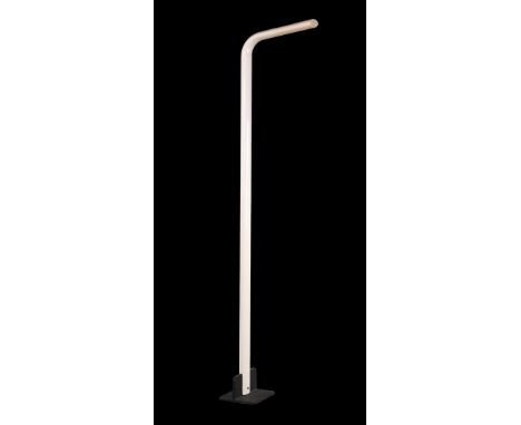 White aluminum floor lamp with blackened metal base, manufactured by Relco, 'Ycami'-collection, Italy, second half of the 20t