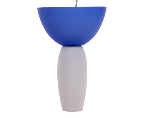 Rodolfo Dordoni (1954-)Blue and white glass 3-light pendant lamp, design Rodolfo Dordoni, manufactured by Artemide, model 'Ta