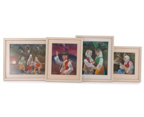Signed Tibor Kovalik, 4x color lithograph, largest external dimensions 52x62 cm