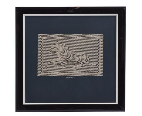 Victor Vasarely (1906-1997)Zebra, color lithograph printed with permission from Vasarely, external dimensions are 57x57 cm