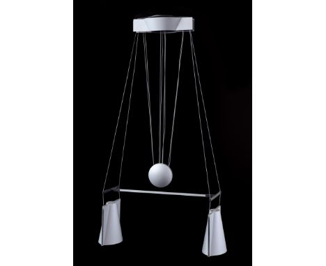 Adjustable aluminum pendant lamp, design Paolo Bistacchi, manufactured by Tre Ci Luce, model 'Ko-No', Italy late 20th century