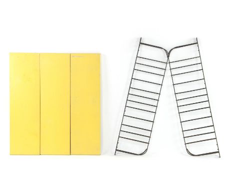 Metal 3-shelf wall rack, Holland 1960s, 78 cm high, 65 cm wide, 20 cm deep