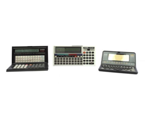 3 calculators/personal computer, Casio FX-730P, Casio FX-790P and 128KB Data Bank Translator (function unknown)