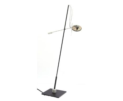 Modern black metal with gray stainless steel adjustable table lamp, design Michael Rösing, 59 cm high