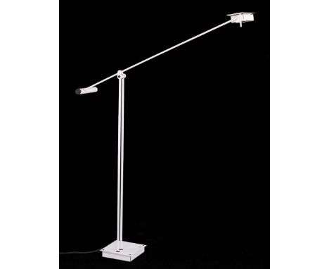 Shigeaki Asahara (1948-)White metal adjustable counterbalance floor lamp, design Shigeaki Asahara manufactured by Stilnovo, m