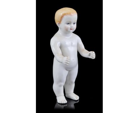 Porcelain bath doll "Frozen Charlie, marked on the back Dresden 1923 Germany 1045, 23 cm high