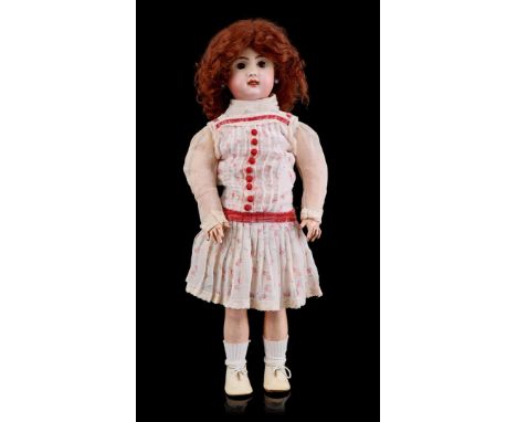 Doll with porcelain head, marked with Jumeau stamp, with composite body, early 20th century, 55 cm high