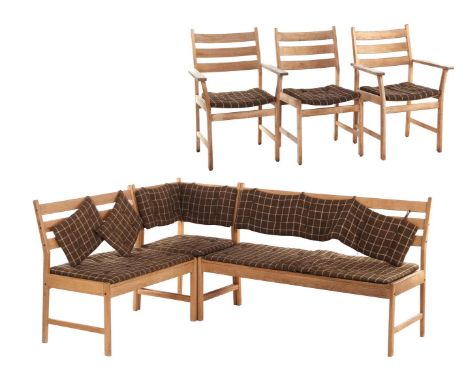 Kurt Østervig (1912-1986)Oak 3-piece corner sofa, one chair, 2 armchairs, design Kurt Østervig, manufactured by KP Møbler, De