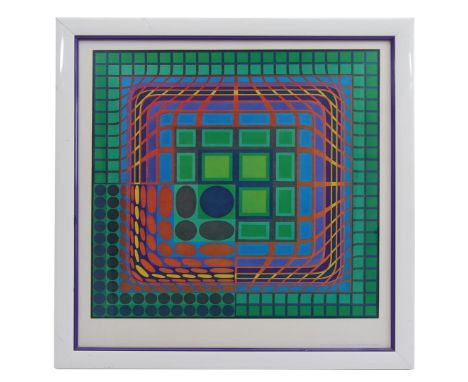 Victor Vasarely (1906-1997)Composition with planes, color lithograph printed in 1974 at Bruckmann KG Munich no. 5385, Koskar 