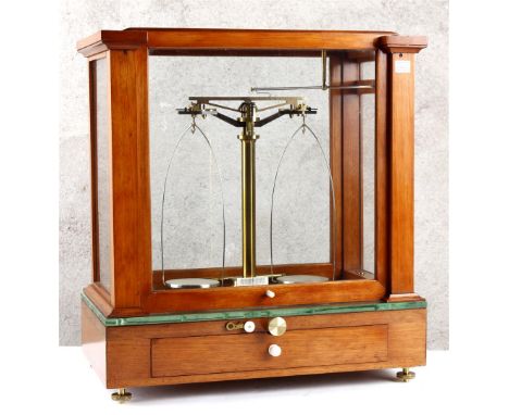Analytical Balance. Accurate weighing. Precision balance with device for bringing the scales to rest, 46 cm high