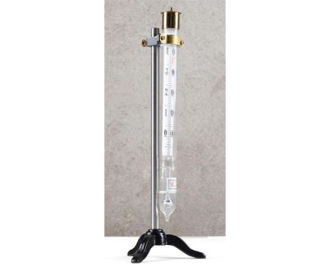 Freezer thermometer. Thermometer used for supercooling water. Thermometer with a large reservoir, which is filled with cold, 