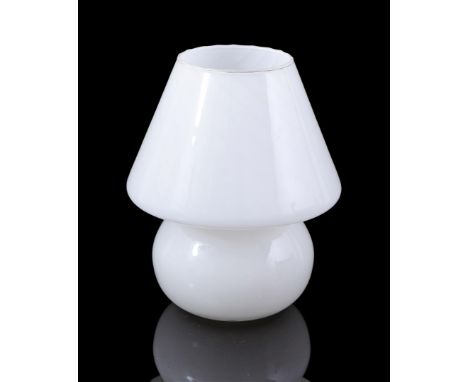 Striped glass mushroom lamp, second half 20th century, 20 cm high