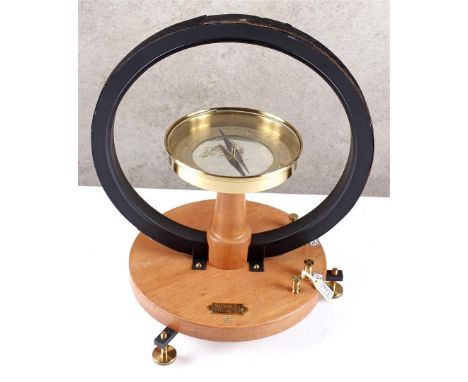 Galvanometer. Measuring direct current. Tangents Bussole Galvanometer for school applications. In wooden design, according to