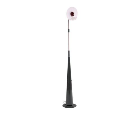 Pier Giuseppe RamellaAluminium and metal floor lamp with adjustable glass shade, design Pier Giuseppe Ramella, manufactured b
