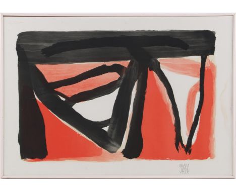Color lithograph based on work by Bram van Velde, external dimensions are 71x101 cm