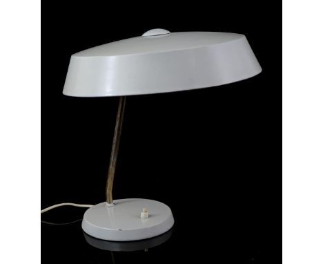 Gray metal desk lamp, manufactured by VEB Narva Leuchtenbau, East Germany, second half of the 20th century, 37 cm high