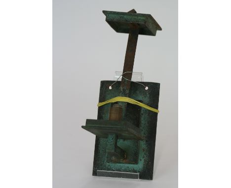 An Art Deco metal outside light fitting, for restoration, 26cm in extremes  