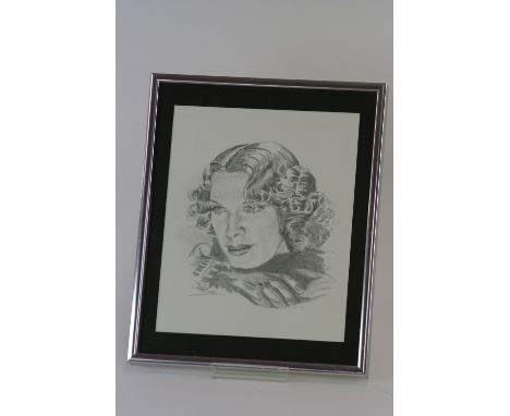 Martin Faulkner, pencil portrait, Eleanor Powell, 20cm x 16.5 cm; Martin Faulkner portrait entitled 'Welt Edge Brim', 7.5cm x