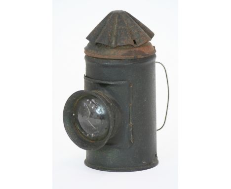 A vintage three colour signal lamp, 16cm