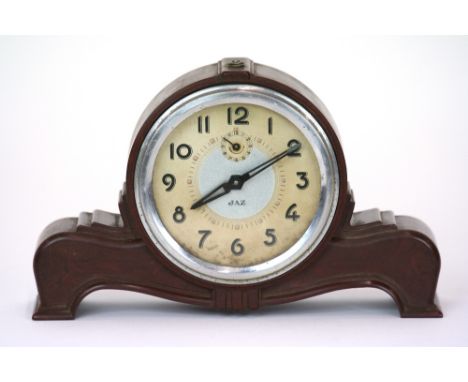 A Jaz Bakelite cased alarm clock, 13cm