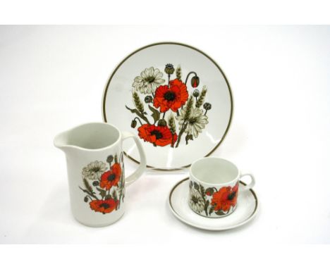 A collection of J & G Meakin Studio 'Poppy' patterned dinner and teaware