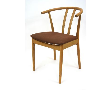 Five light oak dining chairs 