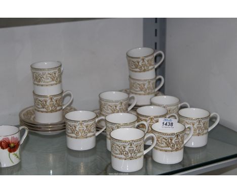 A 12 setting Royal Worcester 'Hyde Park' coffee set of coffee cans and 11 saucers.