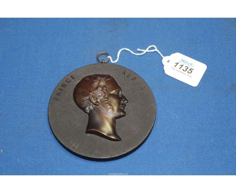 A collectable mid-19th century French portrait Plaque of Prince Albert c. 1860, attributed to Francois Lepage: stamped verso 