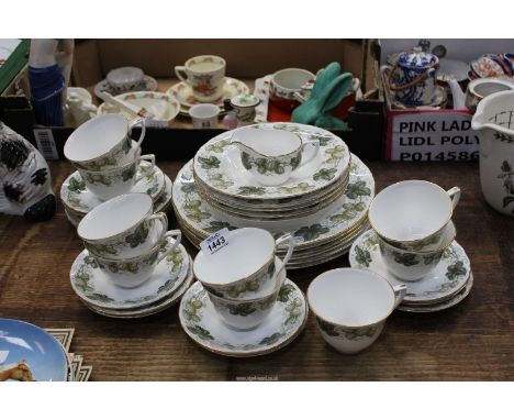 A quantity of Royal Worcester 'The Worcester Hop' (Mathon) tea and dinner ware