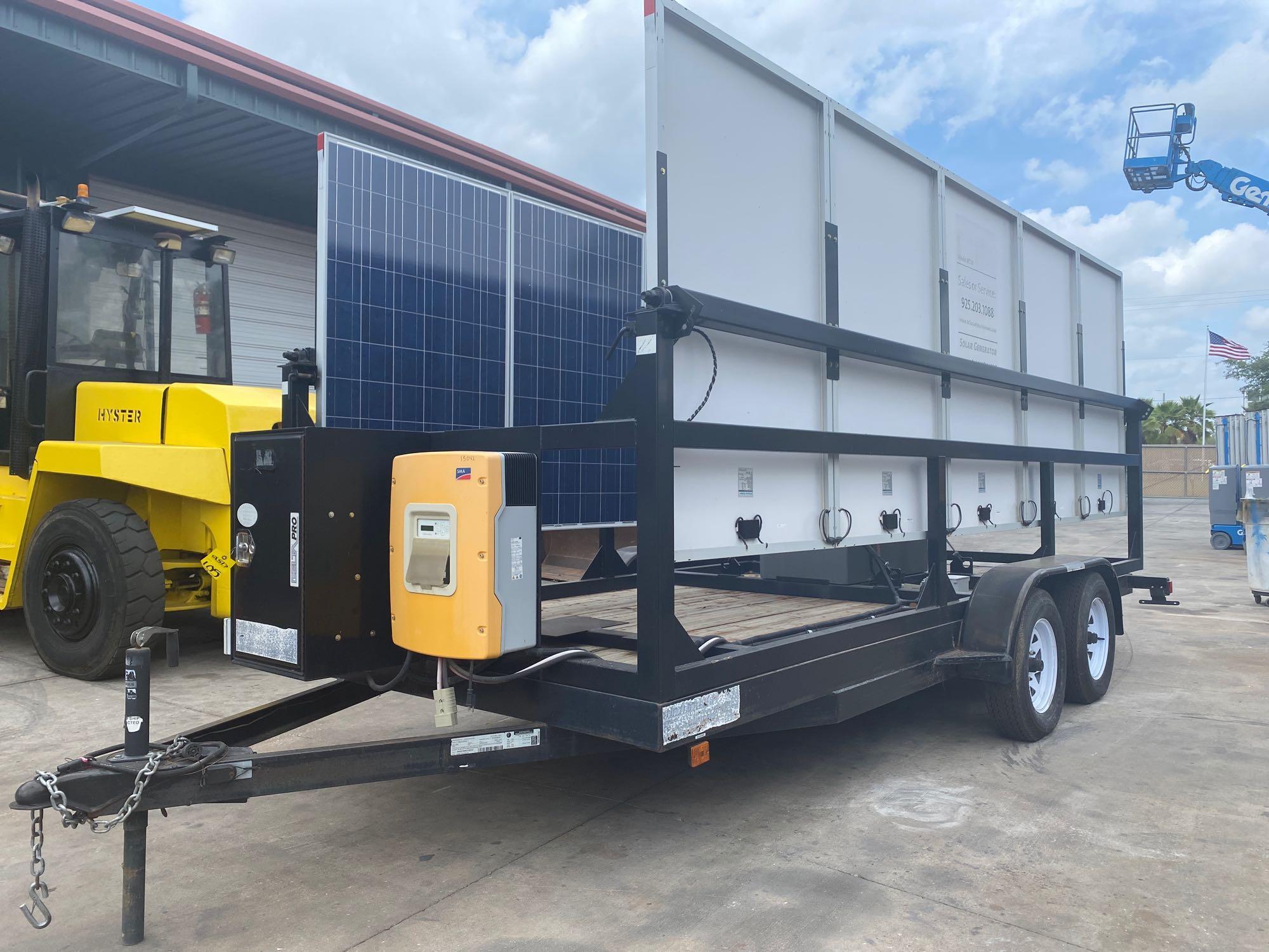 2011 MOBILE SOLAR POWER GENERATOR TRAILER, DUAL 5,200 LB AXLES, TEN 230