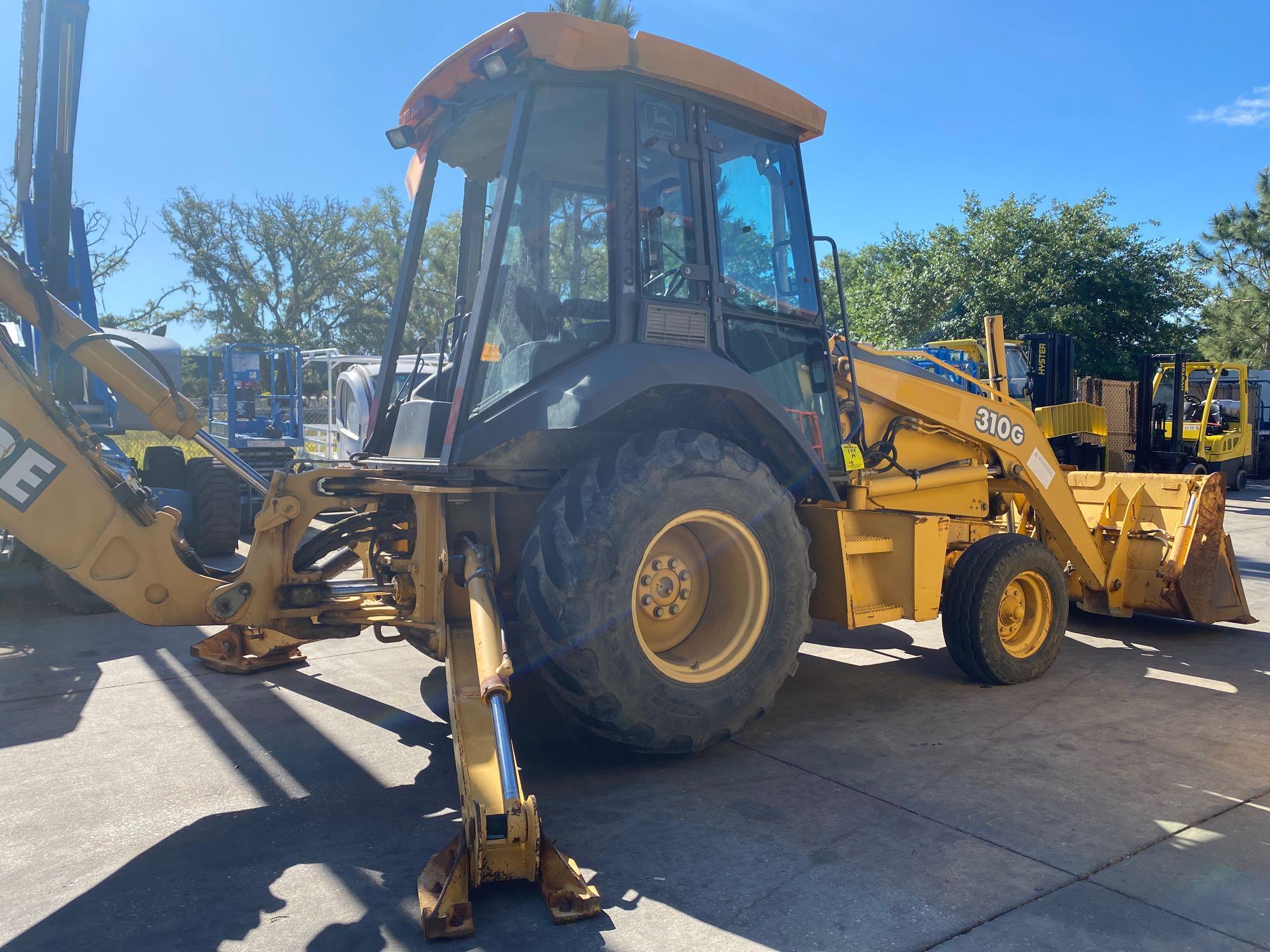 JOHN DEERE 310G DIESEL LOADER/BACKHOE, OUTRIGGERS, 1,420 HOURS SHOWING