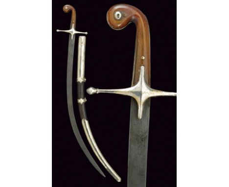 dating: First half of the 19th Century provenance: Turkey, Curved, single-edged blade, in fine damask, of triangular section 