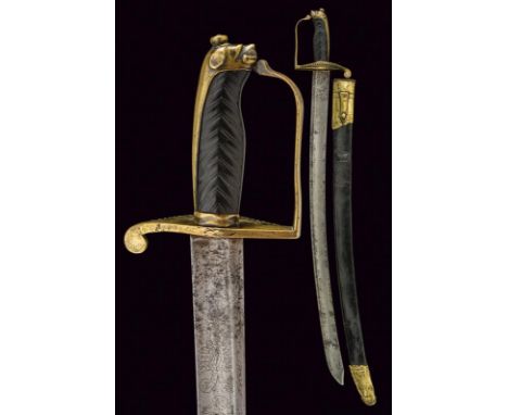 dating: late 18th Century provenance: Austria, Curved, single-and short false-edged blade (some pitting), with fuller, bearin