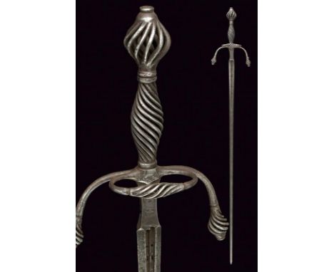 dating: circa 1600 provenance: Italy or France, Straight, double-edged blade of hexagonal section, first part with deep, pier