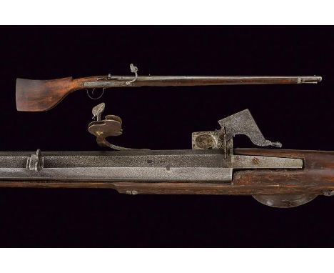 dating: 17th Century provenance: Germany, Smooth, two-stage, 17 mm cal. barrel, first octagonal then round, with rear sight a