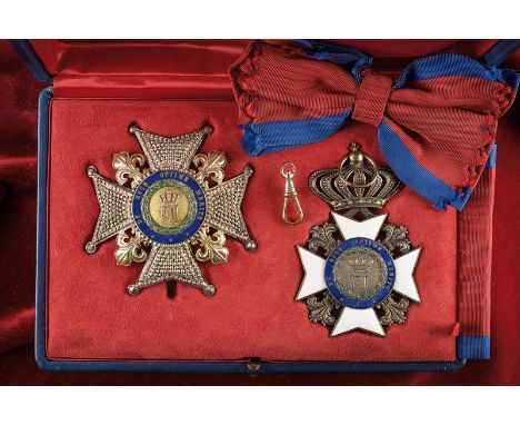 dating: 19th Century provenance: Kingdom of the Two Sicilies, Set of great cross. Cross with remains of gilding, enameled in 