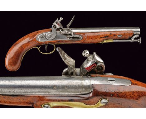 dating: first quarter of the 19th Century provenance: England, Round, smooth, 17 mm cal. barrel with outline at the base and 
