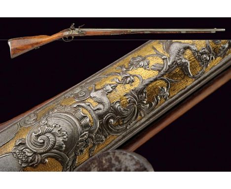 dating: 18th Century provenance: Germany, Round, smooth, 15 mm cal. barrel, with square base and rib, first part with fantast