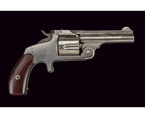 dating: 1875-1890 provenance: USA, Round, rifled, 3-1/4', cal. 38 S&W barrel, rib with remains of marked company's address an