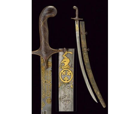 dating: circa 1700 provenance: Persia, Curved, single-and false-edged blade, in damask, with double groove, first part of the