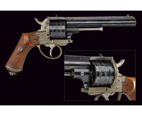 dating: third quarter of the 19th Century provenance: Belgium, Round, rifled, browned, 11 mm cal. barrel, provided with high 