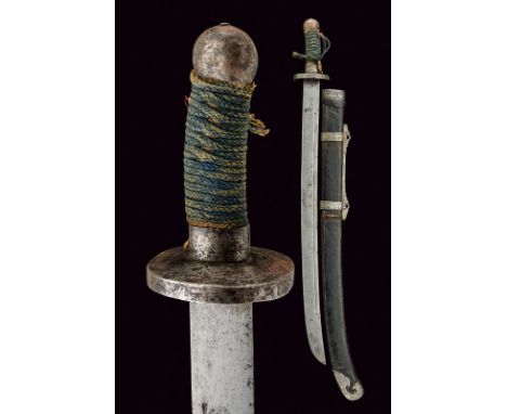 dating: 19th Century provenance: China, Wide, slightly-curved, single-edged blade with thin groove near the back, featuring a